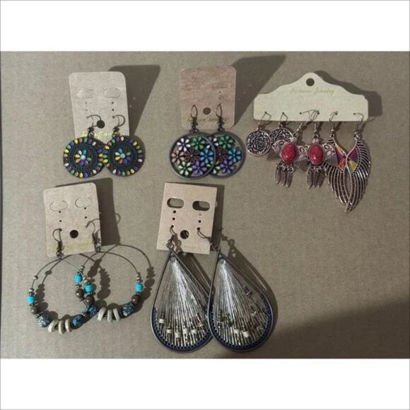 Beonon Vintage Boho Dangle Earrings Set 7 Pairs - Picture 1 of 4